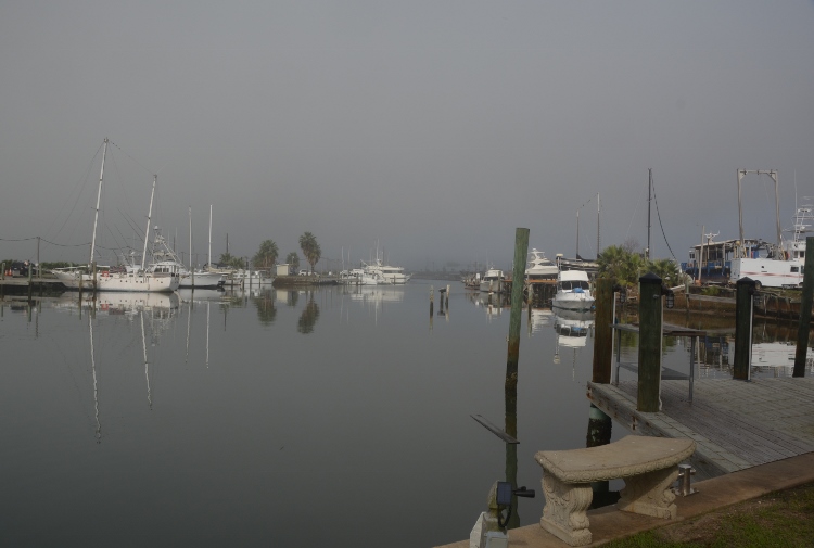 galveston waters in fog